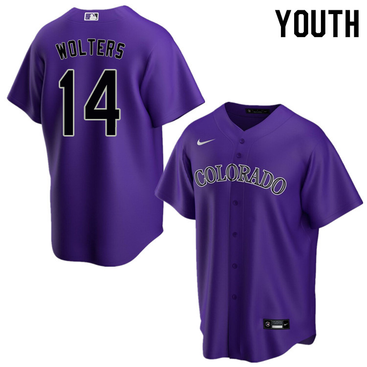 Nike Youth #14 Tony Wolters Colorado Rockies Baseball Jerseys Sale-Purple